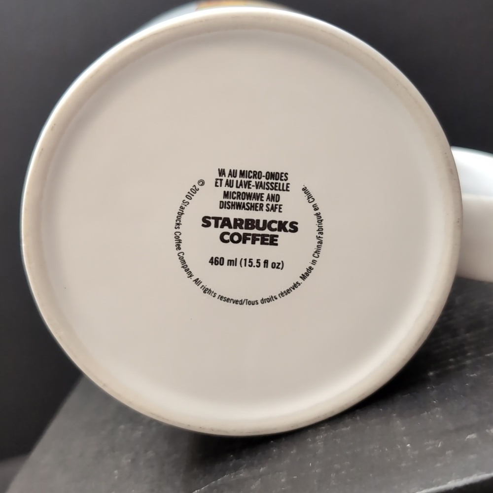Starbucks 2010 Breakfast Blend White/Orange Coffee Mug 15.5oz - Picture 7 of 9